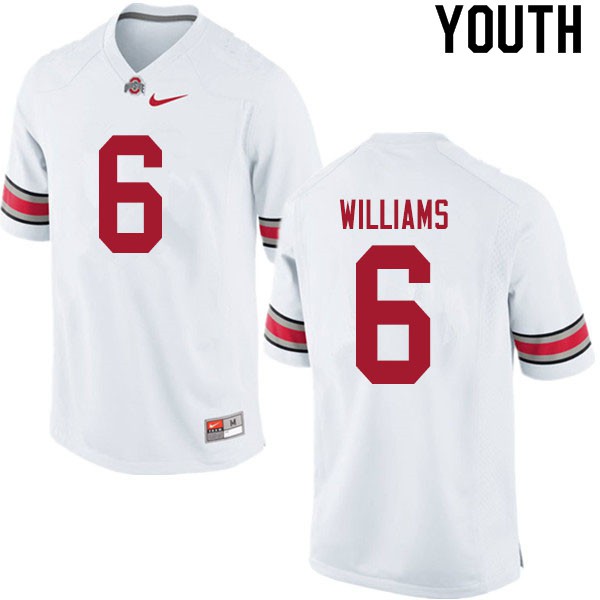 Ohio State Buckeyes #6 Jameson Williams Youth Stitched Jersey White